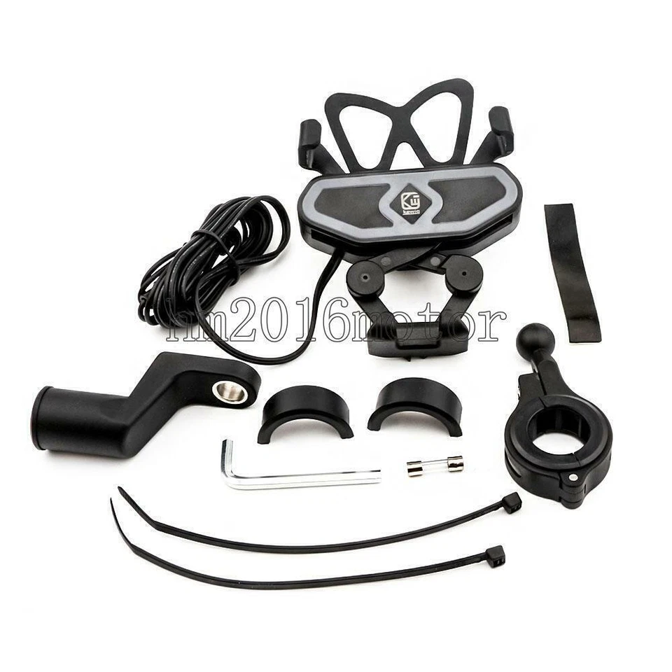 Motorcycle Phone Holder Charger For Kawasaki Vulcan VN 500 750 800 900 1500 1600 - Imagem 2 de 4