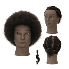 Afro Male Mannequin Head 8-inch mannequin head with 100 human hair that can ...