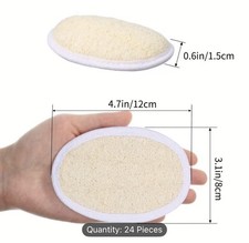 Rugged Natural Set of 24 Exfoliating Loofah Sponge Pads for Facial And Body Use