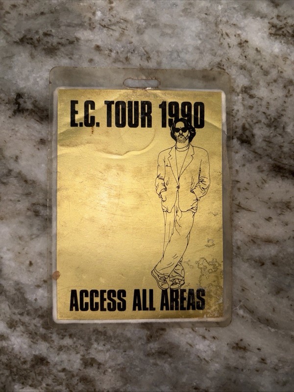 ERIC CLAPTON 1990 GOLD BACKSTAGE PASS ACCESS ALL AREAS CONCERT TOUR