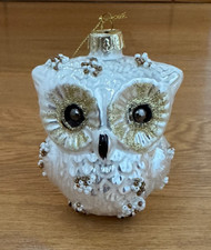 LARGE SNOWY OWL CHRISTMAS TREE DECORATION ORNAMENT BIRDS OF PREY