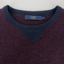 J.Crew Mens Lambswool Crewneck Sweater Navy Blue Large A9129 HO14