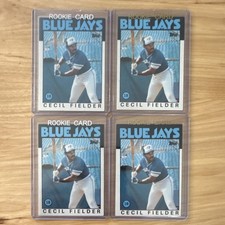 Topps Cecil Fielder Rookie 1985 Blue Jays MLB Card Lot 4 #386 Baseball