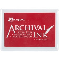 Archival Ink Jumbo Pad 3 Vermillion Rubber Stamp Craft Scrapbooking Tool