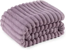 Bedsure Fleece Throw Blanket - Lilac Light Purple Lavender Violet 50inx60in