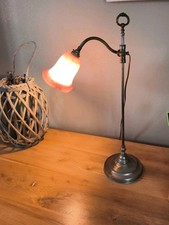 Ancienne Lampe De Bureau En Laiton Style XIXieme,  Bon État 