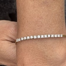 Rare Vintage Semi Diamond Tennis Bracelet 1.05ct 18ct Yellow Gold 7.3g