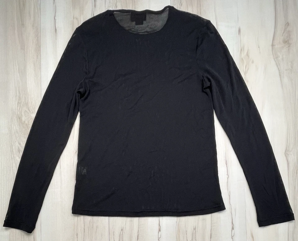 CAMISA TRIPP NYC Daang Goodman Para Hombres MEDIANA Negra Malla L/S Y2K Gótica Emo Punk Usada en Excelente Condición Foto 2 de 4