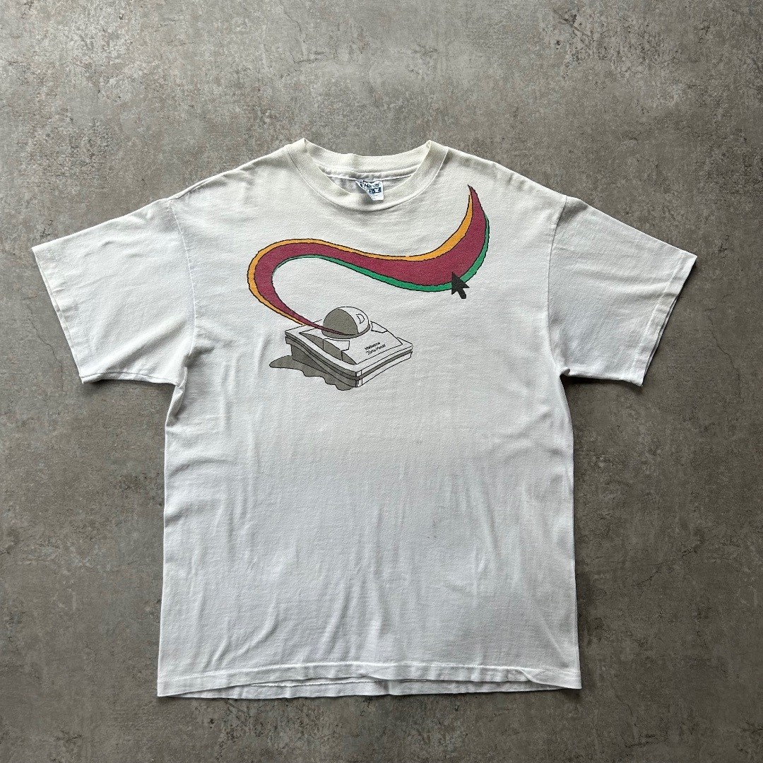 90s Hanes Kensington Corporate T-Shirt USA Made White Size L Free Shipping