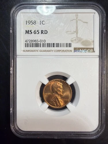 1958 1c Lincoln Wheat Penny Cent NGC MS 65 RD Red****NO RESERVE ****