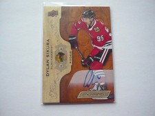 18/19 UD ENGRAINED  DYLAN SIKURA #61 ROOKIE PATCH AUTO  CHICAGO BLACKHAWKS
