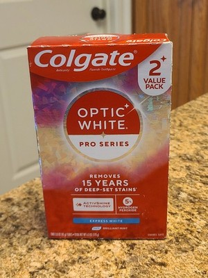 2 Colgate Optic White Pro Series Express White Toothpaste w/ Hydrogen Peroxide