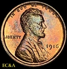 1916 LINCOLN CENT PRISTINE GEM BU LUSTROUS GORGEOUS COLOR (LIN155)