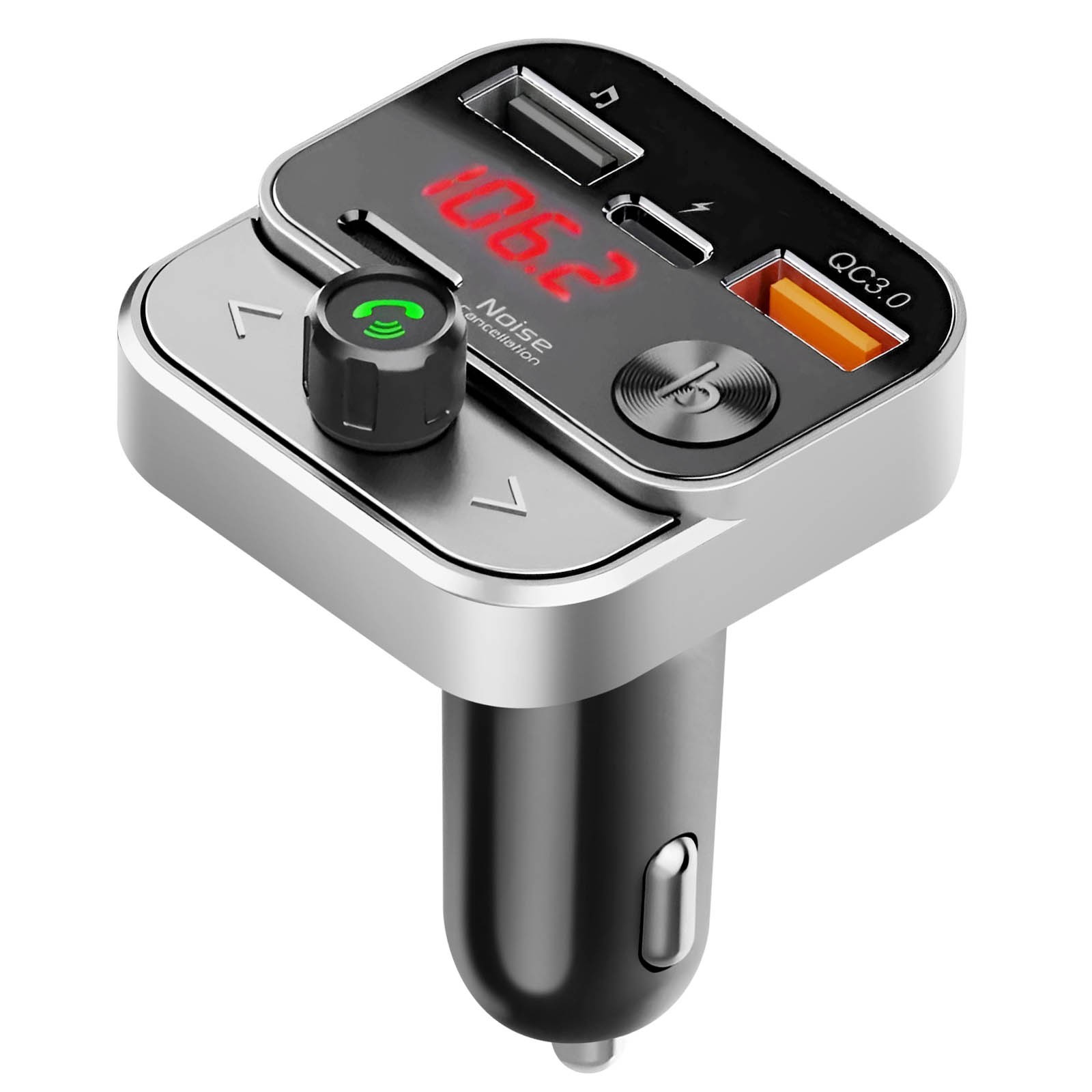 Transmetteur FM Bluetooth Swissten noir avec chargeur rapide USB-C pour voiture