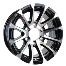 Aluminum Trailer Wheel 16x6 16 Inch Avalanche Black 6 Lug On 5.5 Inch Center