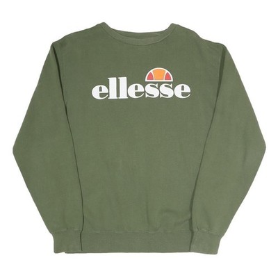 Ellesse Damen grün Rundhalsausschnitt Sweatshirt UK 12 Baumwollmischung Freizeit Pullover