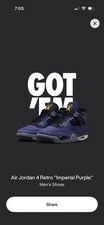 Air Jordan 4 Retro Lakers Imperial Purple FV5029-500 Men Size 9 PREORDER CONFIRM
