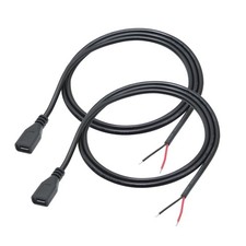 Micro USB Female to 2 Pin Bare Wire 3FT, USB Pigtail Cable no Data Function