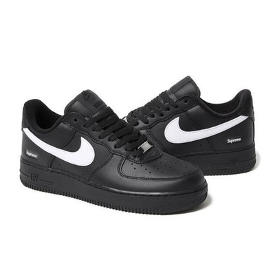 Nike Air Force 1 Low Supreme Black White | eBay
