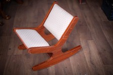 Vintage & Retro - Mid Century Rocking Stool - Veneer Frame & Upholstered