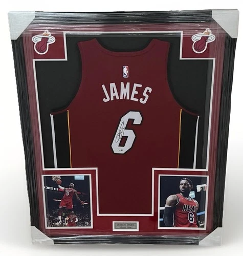 LeBron James Signed Miami Heat Jersey Framed Fanatics Authentic Autograph NBA