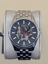Rotary Gents Automatic Skeleton Watch GB03875/04 Stainless Steel Bracelet Boxed