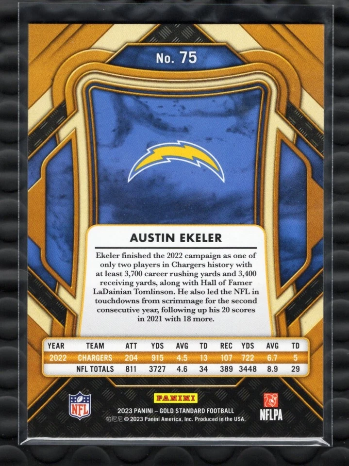 2023 Panini Gold Standard Austin Ekeler /49 SSP Chargers #75 - Image 2 of 2