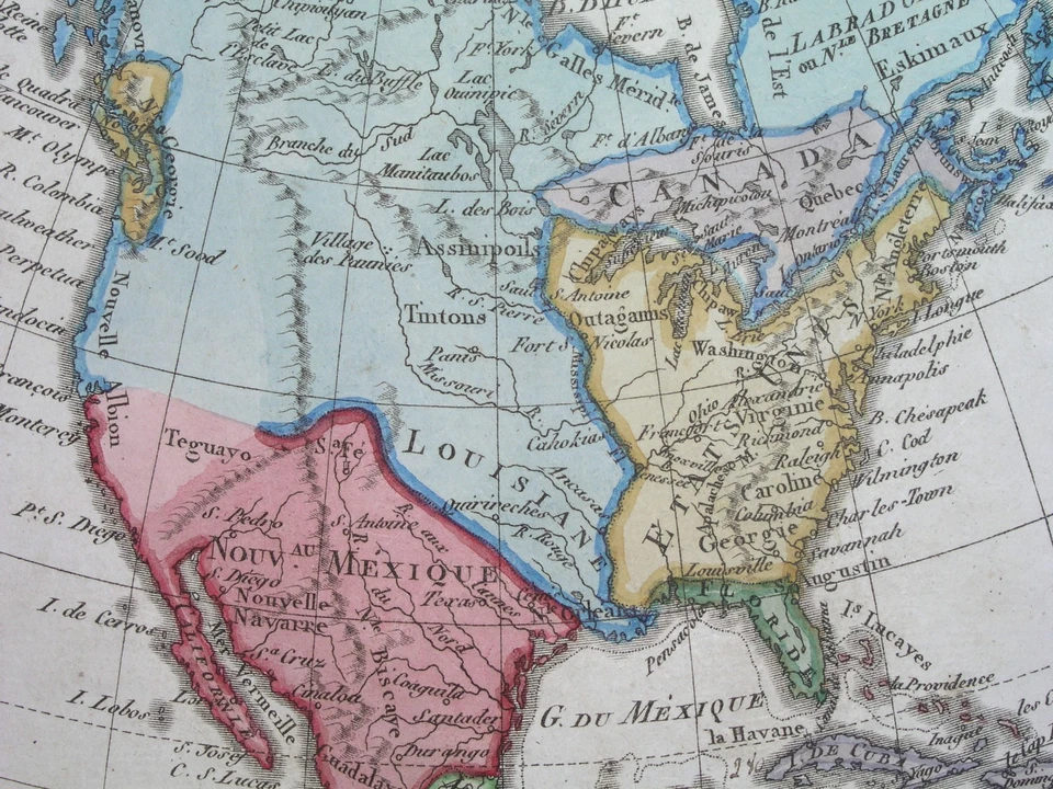 1806 rare ORIGINAL MAP UNITED STATES CANADA CUBA MEXICO FLORIDA CALIFORNIA TEXAS - Image 4 of 4