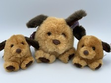 Vintage Lot Of Swibco 1994 Puffkins  Fetch  The Dog Plush  2 Keychains W/ Tags