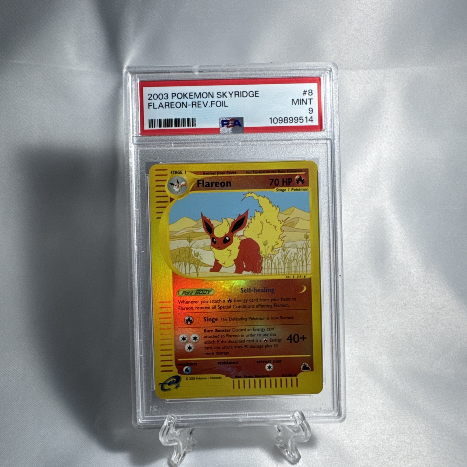 Flareon 2003 Skyridge 8/144 Reverse Holo Pokemon Card PSA9