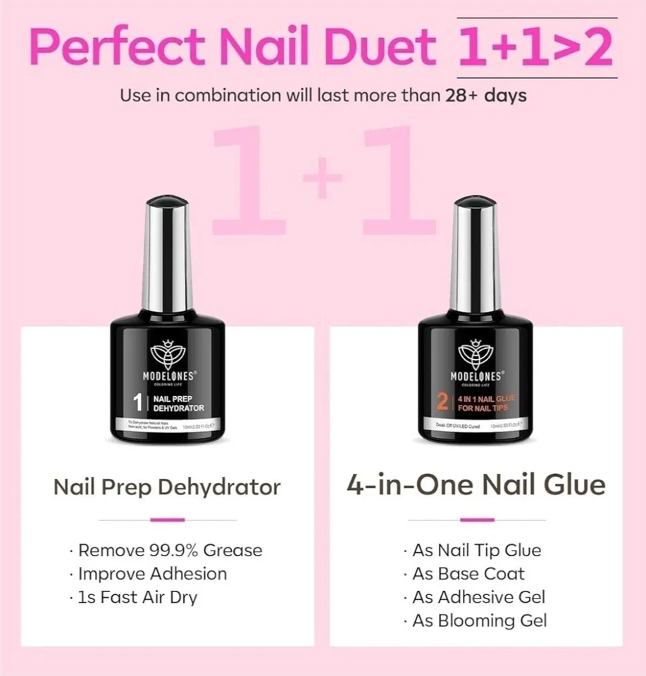 Kit de uñas de gel, puntas de uñas y pegamento Kit de gel con pegamento 9 en 1, ataúd largo de 500 piezas Foto 3 de 4