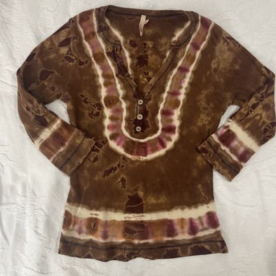 Vintage Y2K Me & KO Henley T-Shirt  3/4 Sleeve Size Small Boho