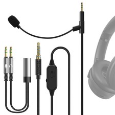 Geekria Boom Mic Headphones Cable for Bose QCUltra QC45 QC35 QC35II QCSE 5.6ft