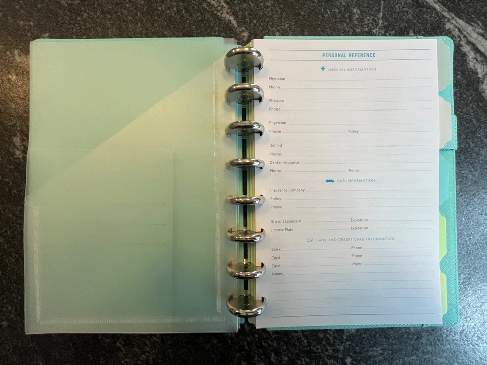 Cuaderno de 8 discos Office by Martha Stewart Turquesa Junior Diario Disco Foto 4 de 4