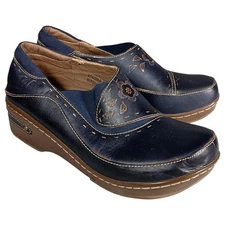 L'Artiste by Spring Step Burbank  Leather Women's Clogs Shoes Blue 39/US 8.5