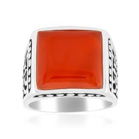Cavill Karneol Ring 7,47Ct Carré Cabochon 925 Sterling Silber Rot Orange