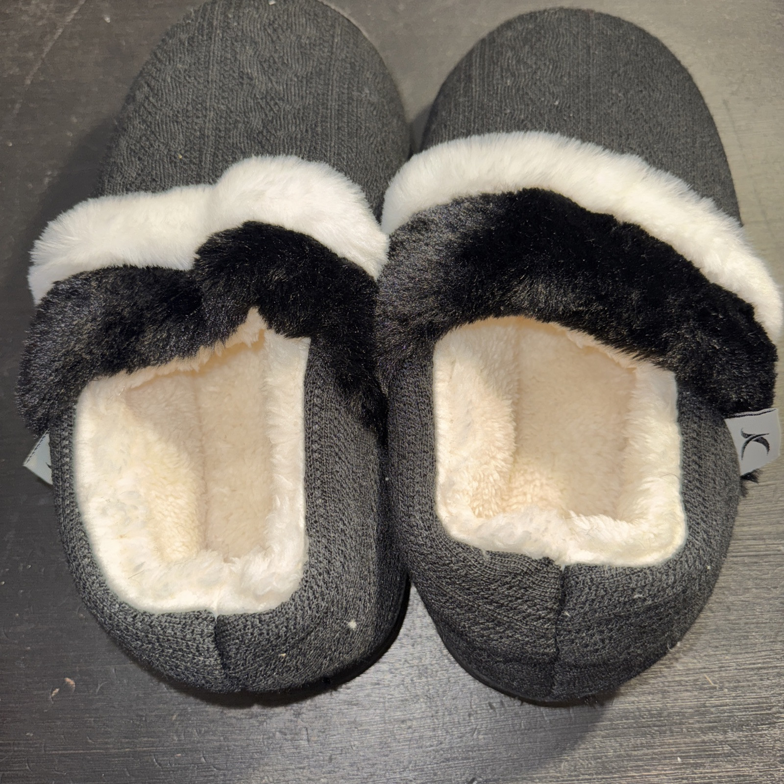 SAOLA Pantofole donna taglia 9 5 donna pelliccia sintetica slip on suola esterna nere