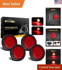 Bright 4-Inch Round LED Tail Lights Kit - 12V Waterproof for Trailers & Trucks