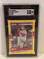 Shohei Ohtani 2020 Donruss #94 Yellow Variation Pitching SGC Gem 10