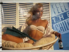 1992 Rare Coors Dry Sexy Feel The Chill Bikini Beer Poster Vintage 37” X 25”