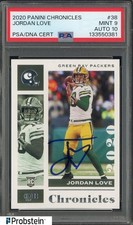 2020 Panini Chronicles #38 Jordan Love RC Rookie PSA 9 PSA/DNA 10 AUTO