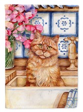 Caroline's Treasures CDCO0195GF Cat In Sink by Debbie Cook Garden Flag