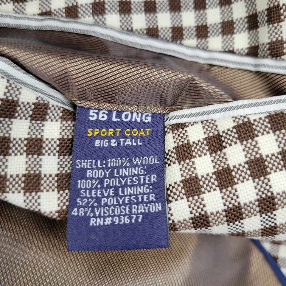 Blazer Stafford Para Hombres 56L Marrón Lana Cuadros Bolsillos Traje Chaqueta Abrigo Deportivo Foto 4 de 4