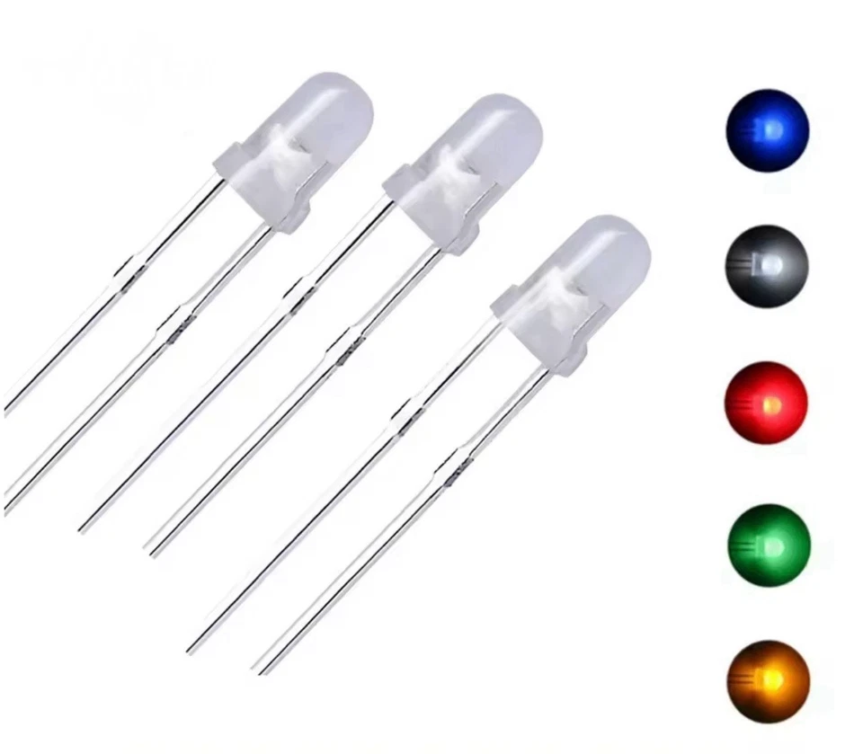 100pcs 3mm Diffused 0.5Hz Slow flashing LED Blinking Light Emitting Diode Round - image 3 of 4