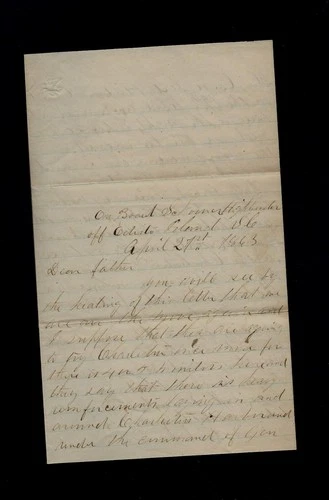 CIVIL WAR LETTER - 3rd NH Infantry - Rebel Monitor Ships May Attack Charleston !