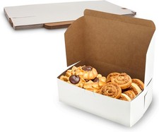 MT Products Cookie Boxes 10" x 6" x 3.5" - White Bakery Pack of 15,
