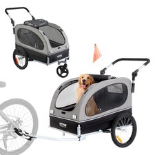 New Dog Bike Trailer, Supports up to 88 lbs, 2-in-1 Pet Stroller Cart Bicycl