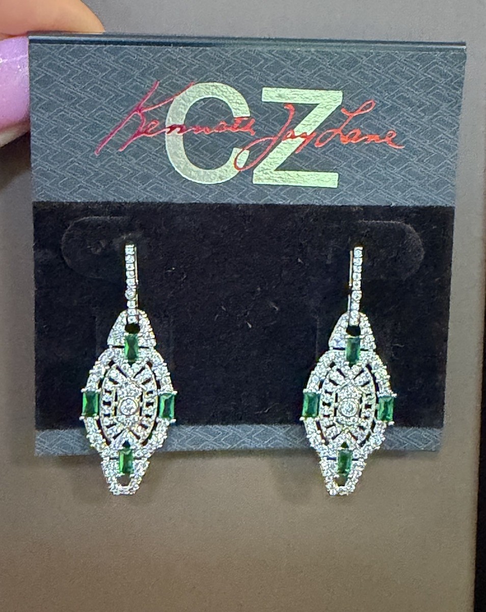 CZ by Kenneth Jay Lane Cubic Zirconia Drop Earrings NWT View 5