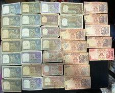 43pc India Currency Paper Money Bank Notes Lot 1 2 5 10 20 100 & 500 Rupees