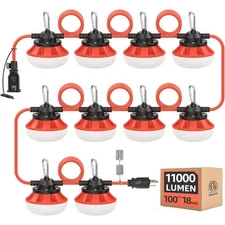 Construction String Lights:100w ETL Certified Industrial LED String Work Lights